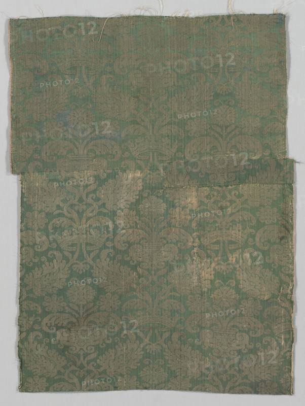 Two Lengths of Textile, 1500s. Italy or Spain, 16th century. Damask, silk; overall: 75 x 56 cm (29 1/2 x 22 1/16 in.).