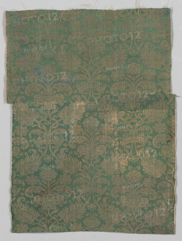 Two Lengths of Textile, 1500s. Italy or Spain, 16th century. Damask, silk; average: 75 x 56 cm (29 1/2 x 22 1/16 in.).