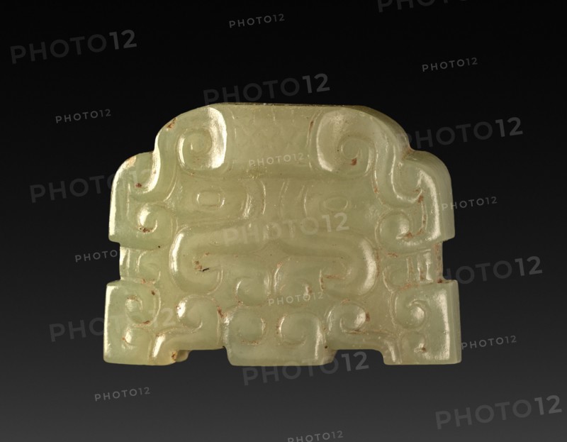 Ogre Mask (Taotie), 475-221 BC. China, Eastern Zhou dynasty (771-256 BC), Warring States period (475-221 BC). Nephrite; overall: 2.1 x 1.4 cm (13/16 x 9/16 in.).