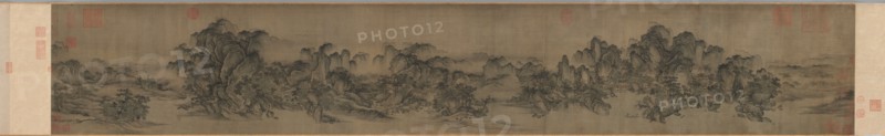 Streams and Mountains without End, 1100-1150. China, late Northern Song dynasty (960-1127) - Jin dynasty (1115-1234). Handscroll, ink and slight color on silk; image: 35.1 x 213 cm (13 13/16 x 83 7/8 in.); overall: 35.1 x 1103.8 cm (13 13/16 x 434 9/16 in.).