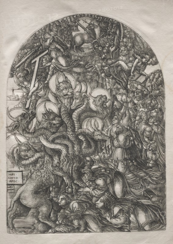 The Apocalypse:  The Beast with Seven Heads and Ten Horns, 1546-1556. Jean Duvet (French, 1485-1561). Engraving