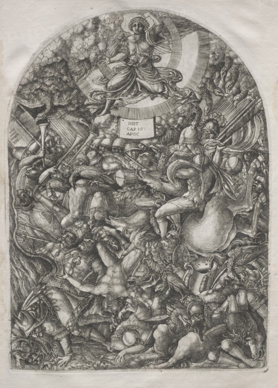 The Apocalypse:  The Angel in the Sun Calling the Birds of Prey, 1546-1556. Jean Duvet (French, 1485-1561). Engraving