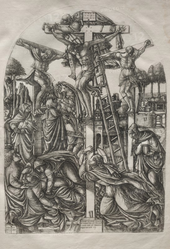Christ on the Cross between the Two Thieves, before 1561. Jean Duvet (French, 1485-1561). Engraving