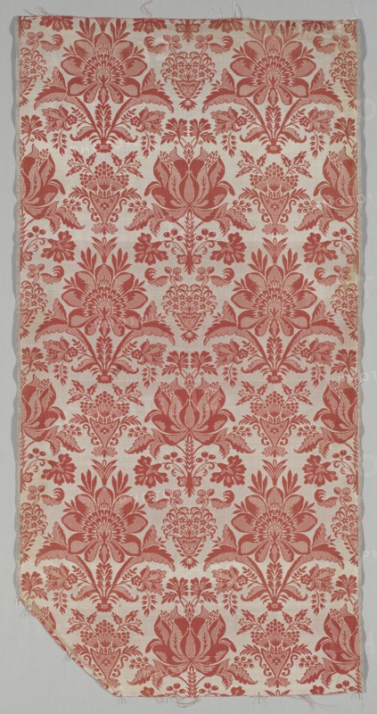 Length of Textile, mid 1700s. France, 18th century, Period of Louis XV (1723-1774). Lampas weave, silk; overall: 110.5 x 56.5 cm (43 1/2 x 22 1/4 in.).