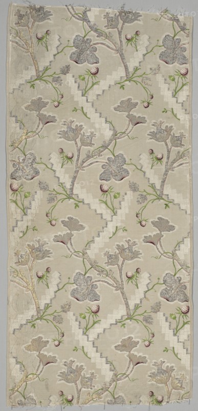 Silk Fragment, 1725-1774. France or Spain, 18th century. Plain cloth, brocaded; silk and metal; average: 119.4 x 55.6 cm (47 x 21 7/8 in.).
