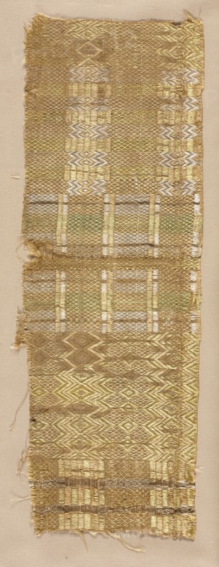 Silk Fragment, 13th century. Spain, Mudejar, 13th century. Tabby weave: silk; overall: 26.3 x 9.5 cm (10 3/8 x 3 3/4 in.)