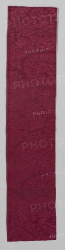 Fragment of Silk Damask Textile, late 1600s. Italy, late 17th century. Damask, silk; average: 108 x 22.9 cm (42 1/2 x 9 in.).