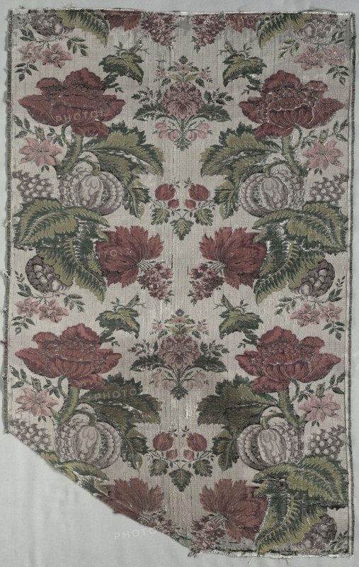 Length of Textile, 1700s. Italy, 18th century. Plain cloth, brocaded; silk; average: 91.5 x 55.9 cm (36 x 22 in.).