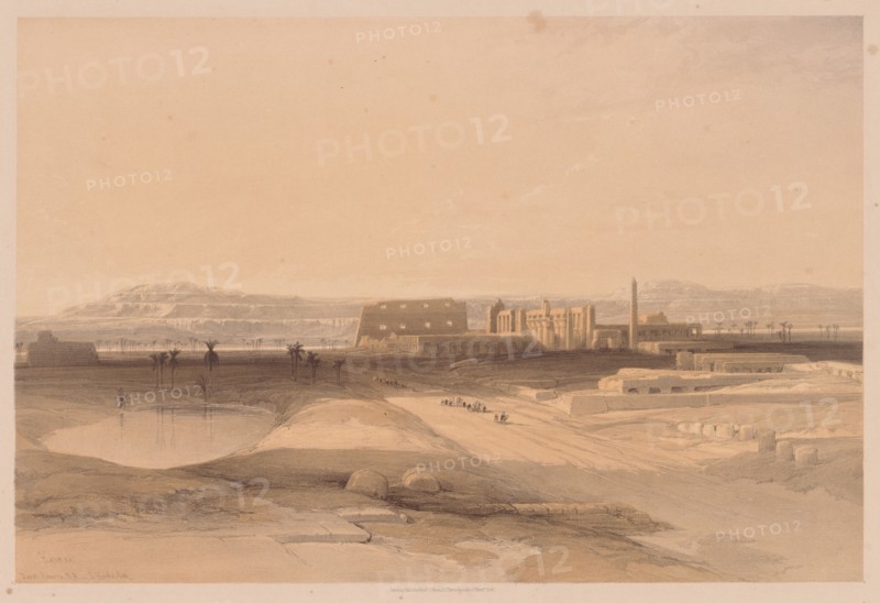 Egypt and Nubia:  Volume II - No. 32, Karnak, 1838. Louis Haghe (British, 1806-1885). Color lithograph