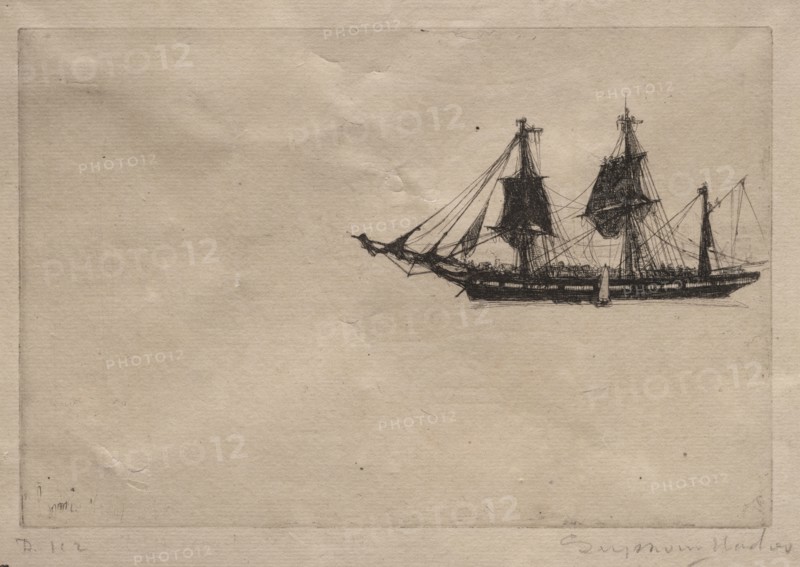 Bark Refitting, 1865. Francis Seymour Haden (British, 1818-1910). Etching and drypoint