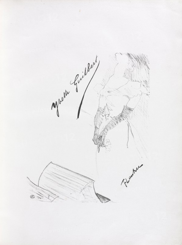 Yvette Guilbert-English Series:  Frontispiece, 1898. Henri de Toulouse-Lautrec (French, 1864-1901). Lithograph