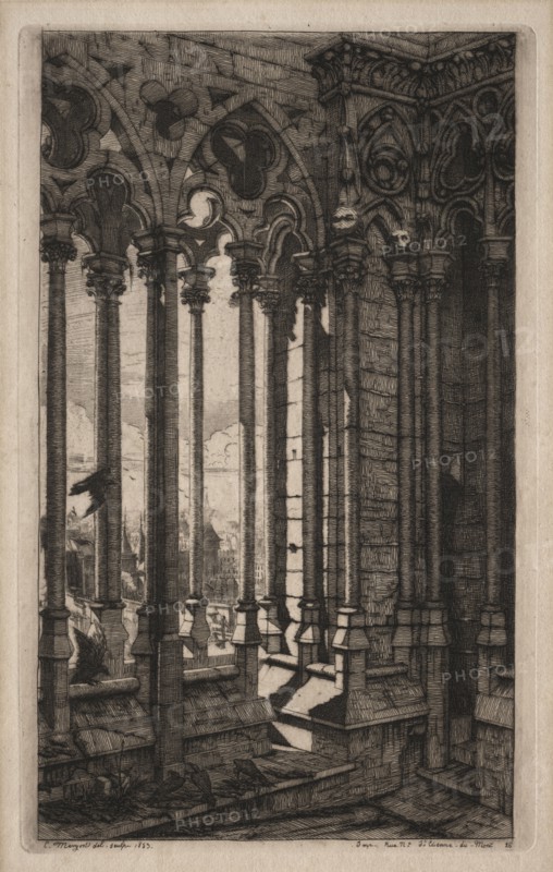 Etchings of Paris:  The Gallery of Notre Dame, 1853. Charles Meryon (French, 1821-1868). Etching