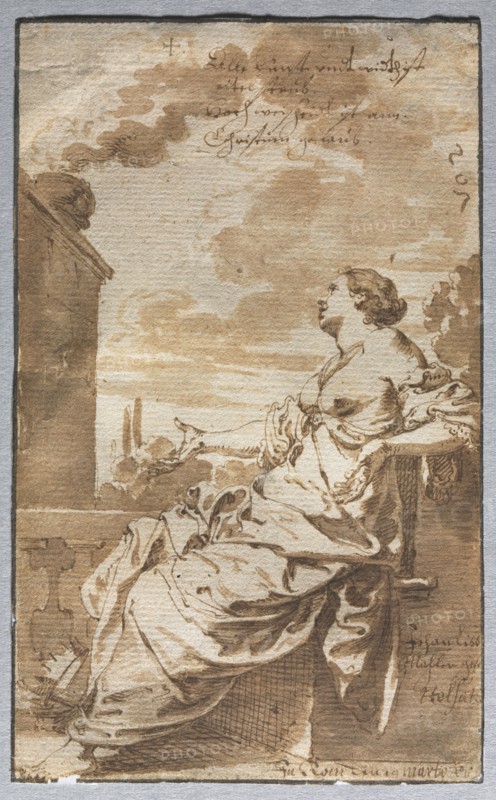 Allegory of Christian Belief, c. 1622. Johann Liss (German, c. 1597-1631). Pen and brown ink and brush and brown wash; framing lines in pen and black ink; sheet: 15.3 x 9.4 cm (6 x 3 11/16 in.).