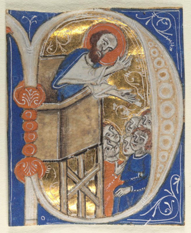 Historiated Initial Excised from a Bible (set of nine), 1200s. Italy, 13th century. Tempera and gold on parchment; sheet: 5.2 x 4.2 cm (2 1/16 x 1 5/8 in.)
