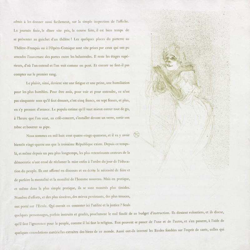 Yvette Guilbert-French Series:  No. 5, 1894. Henri de Toulouse-Lautrec (French, 1864-1901). Lithograph