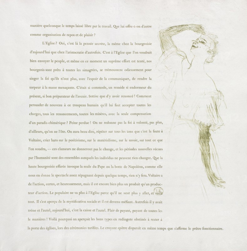 Yvette Guilbert-French Series:  No. 7, 1894. Henri de Toulouse-Lautrec (French, 1864-1901). Lithograph