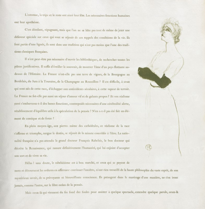 Yvette Guilbert-French Series:  No. 10, 1894. Henri de Toulouse-Lautrec (French, 1864-1901). Lithograph