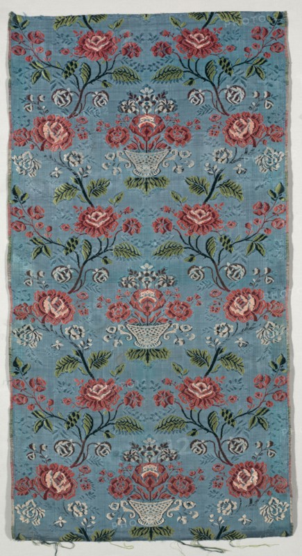 Length of Brocaded Silk, 1700s. Italy, 18th century. Lampas weave, brocaded; silk; average: 101 x 53.4 cm (39 3/4 x 21 in.)