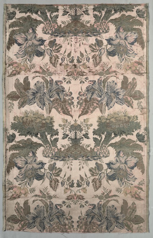 Length of Brocaded Silk, 1700s. Italy, 18th century. Brocade; silk and metal; average: 89.2 x 57.2 cm (35 1/8 x 22 1/2 in.)