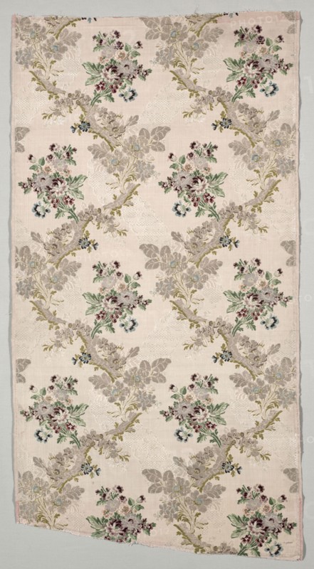 Length of Silk Brocade, 1723-1774. France, Lyon, 18th century, period of Louis XV (1723-1774). Brocade; silk and metal; overall: 104.8 x 54.6 cm (41 1/4 x 21 1/2 in.)