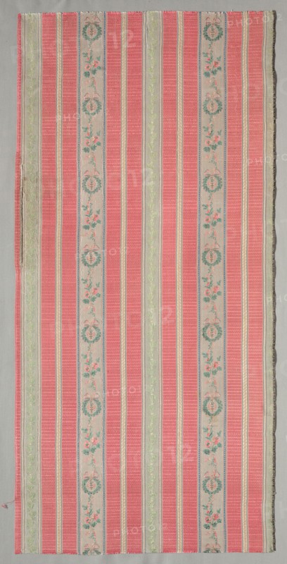 Length of Textile, 1774-1793. France, 18th century, period of Louis XVI (1774-1793). Plain cloth, warp brocade; overall: 82.1 x 38.8 cm (32 5/16 x 15 1/4 in.)