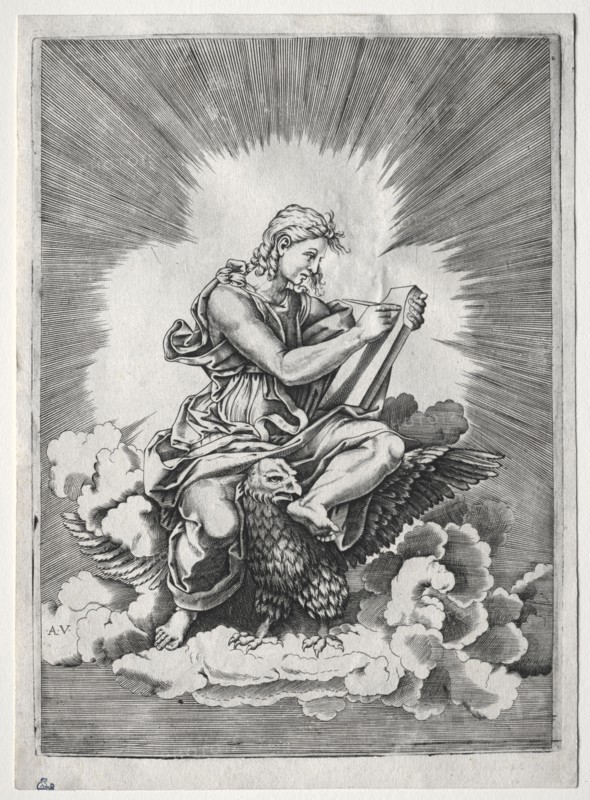 The Four Evangelists:  St. John, c. 1518. Italy, 16th century. Engraving