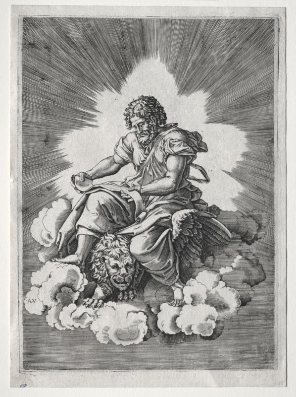 The Four Evangelists:  St. Mark, c. 1518. Italy, 16th century. Engraving