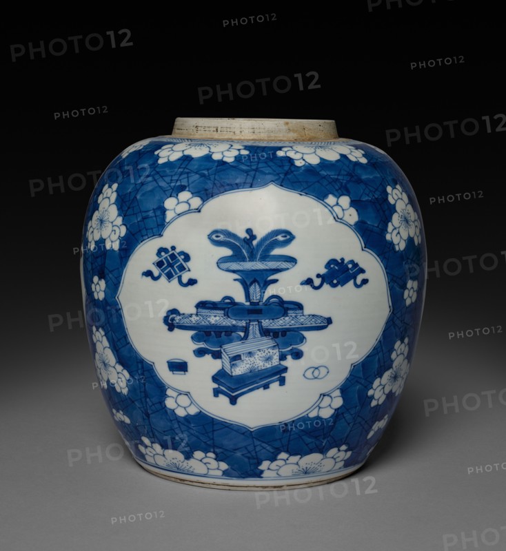 Ginger Jar, 1662-1722. China, Qing dynasty (1644-1912), Kangxi reign (1661-1722). Porcelain; overall: 21.6 cm (8 1/2 in.).