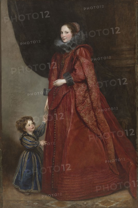 A Genoese Lady with Her Child, c. 1623-1625. Anthony van Dyck (Flemish, 1599-1641). Oil on canvas; framed: 266.5 x 184 x 12 cm (104 15/16 x 72 7/16 x 4 3/4 in.); unframed: 217.8 x 146 cm (85 3/4 x 57 1/2 in.).