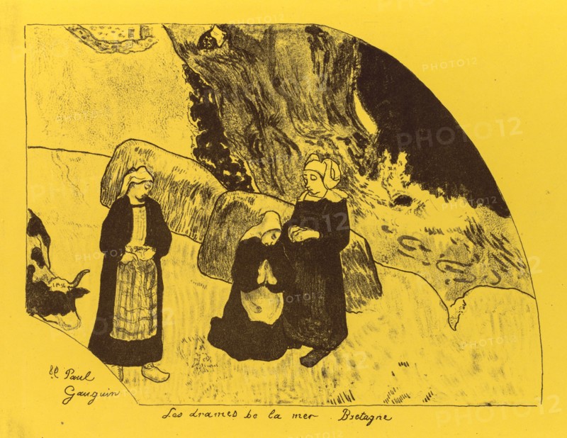Volpini Suite:  Dramas of the Sea: Brittany (Les Drames de la Mer, Bretagne), 1889. Paul Gauguin (French, 1848-1903). Zincograph; sheet: 50 x 65 cm (19 11/16 x 25 9/16 in.); image: 16.6 x 22.6 cm (6 9/16 x 8 7/8 in.)