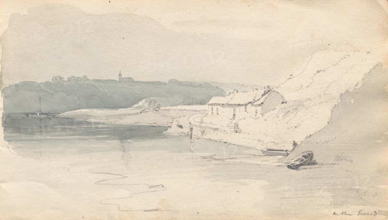 Sketchbook: On the ?, 1814. Samuel Prout (British, 1783-1852). Graphite with gray wash; each page: 13.5 x 23.4 cm (5 5/16 x 9 3/16 in.).