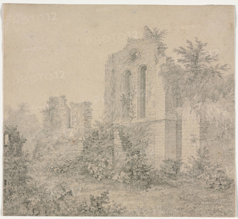 Ruins of an Abbey. Charles Norris (British, 1779-1858). Graphite; sheet: 17.1 x 18.7 cm (6 3/4 x 7 3/8 in.).