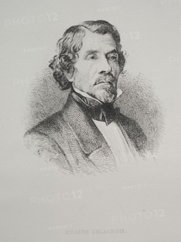 Eugène Delacroix, 1800s. France, 19th century. Etching
