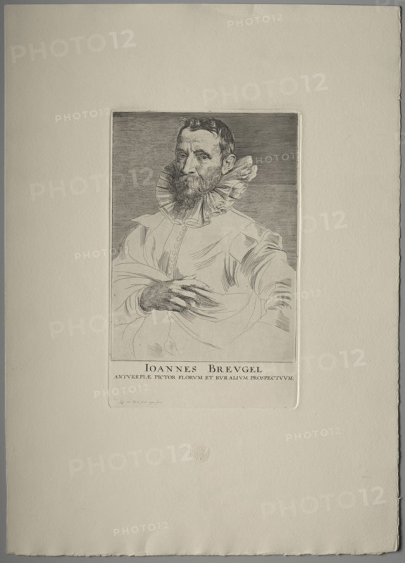 Portrait of Jan Brueghel. Anthony van Dyck (Flemish, 1599-1641). Etching