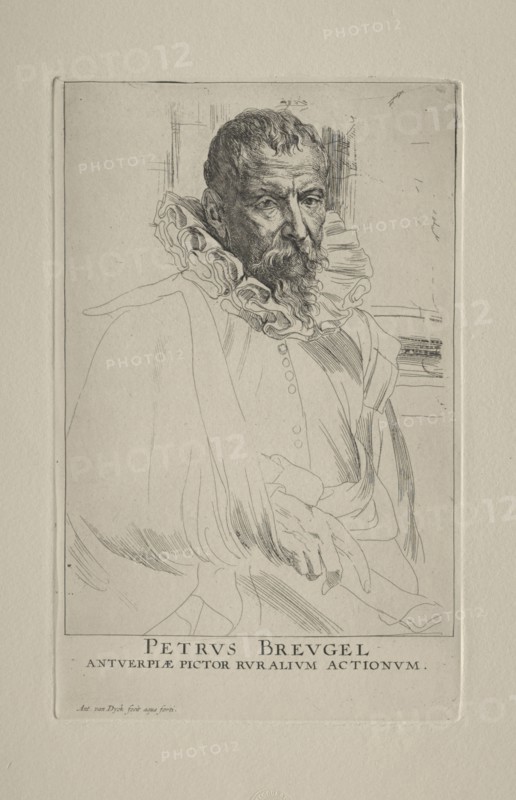 Portrait of Pieter Brueghel. Anthony van Dyck (Flemish, 1599-1641). Etching
