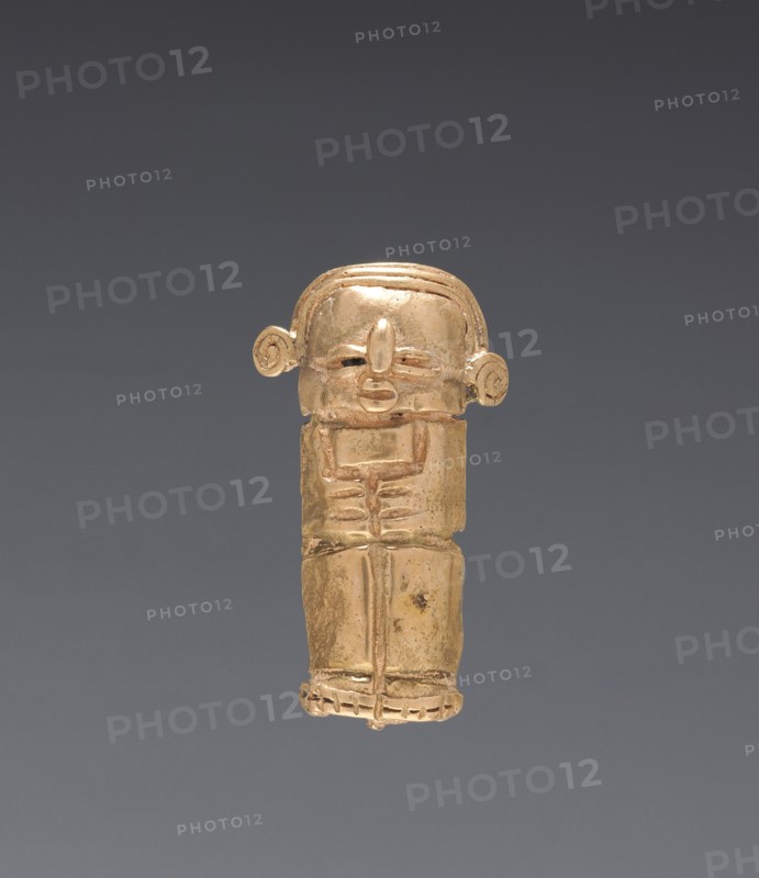 Necklace Figurine Bead, 1-700. Colombia, 1st-8th century. Cast gold; overall: 3.4 cm (1 5/16 in.).