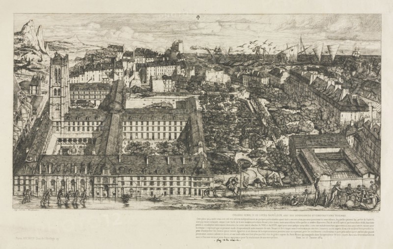Henry IV College, 1863-1864. Charles Meryon (French, 1821-1868). Etching