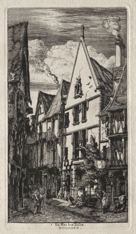 Rue des Toiles, Bourges, 1853. Charles Meryon (French, 1821-1868). Etching