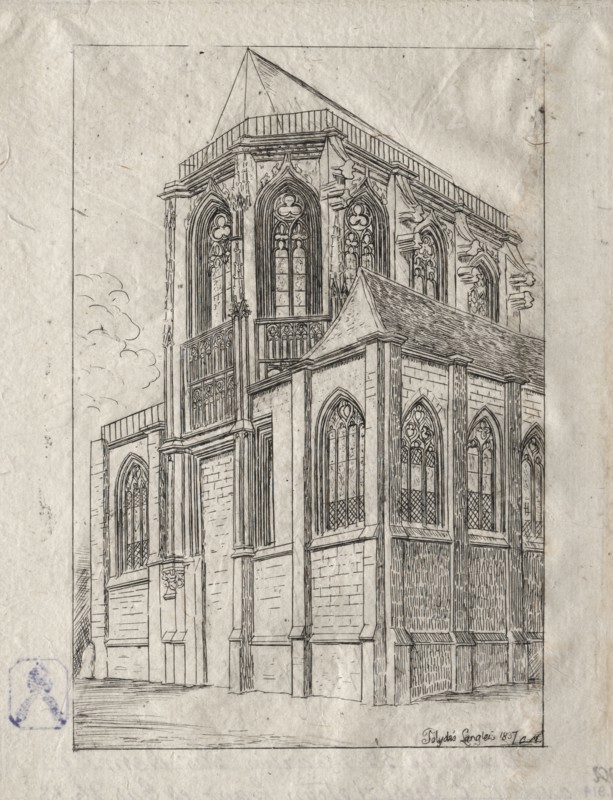 The Apse of the Church of St. Martin-sur-Renelle, 1860. Charles Meryon (French, 1821-1868). Etching