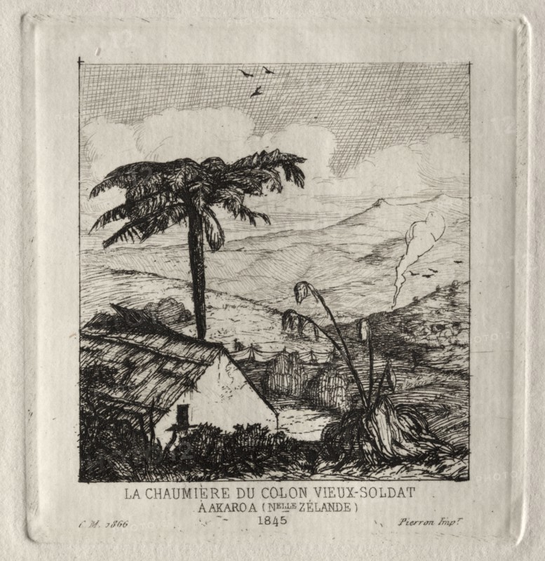 The Old-soldier Settler's Hut at Akaroa, 1845, 1866. Charles Meryon (French, 1821-1868). Etching