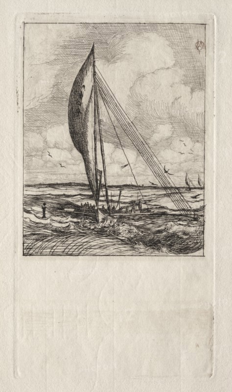 Swift Sailing Proa, Mulgrave Archipelago, Oceania, 1866. Charles Meryon (French, 1821-1868). Etching