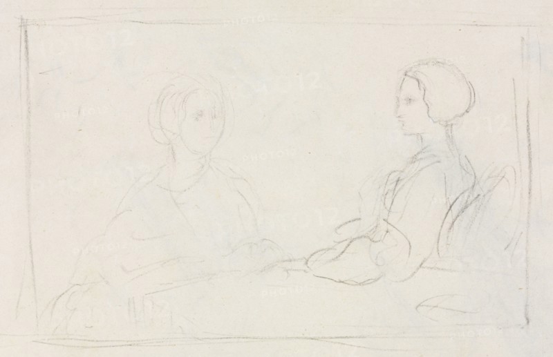 Two Seated Women (verso), 1856-1860. Edgar Degas (French, 1834-1917). Black crayon; sheet: 17 x 21.3 cm (6 11/16 x 8 3/8 in.).