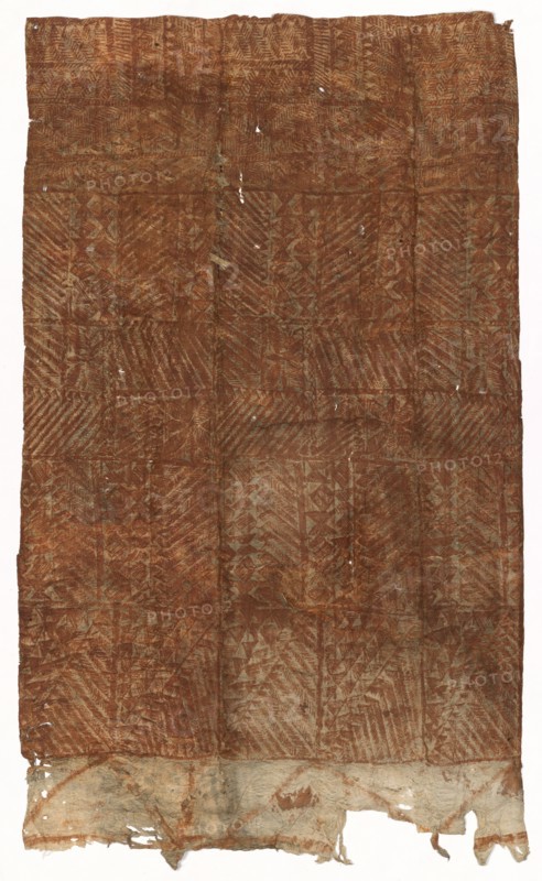 Panel, early 1800s. Oceania, Polynesia, Samoa ?, early 19th century. Tapa cloth, printed; overall: 90.2 x 153 cm (35 1/2 x 60 1/4 in.)