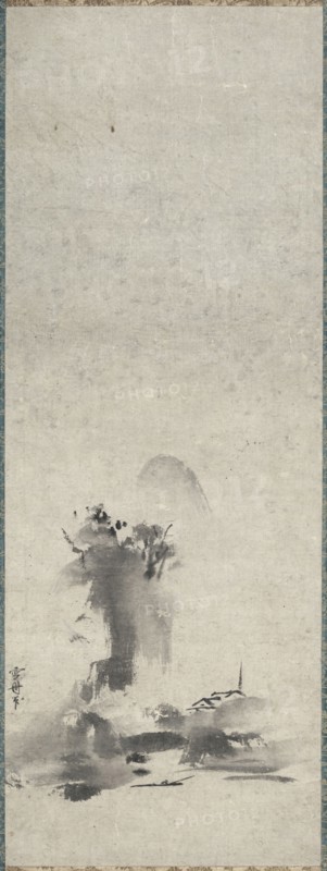 Haboku, Splashed Ink Landscape, 1400s-early 1500s century. Sesshu Toyo (Japanese, 1420-1506). Hanging scroll; ink on paper; painting only: 71.9 x 26.7 cm (28 5/16 x 10 1/2 in.); including mounting: 154.2 x 37.5 cm (60 11/16 x 14 3/4 in.).
