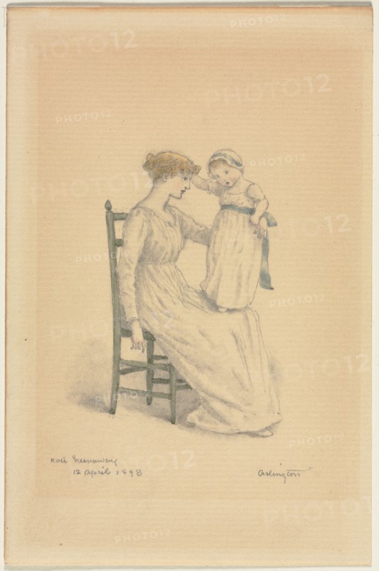 Mother and Child, 1898. Kate Greenaway (British, 1846-1901). Graphite with wash; sheet: 15.3 x 10.1 cm (6 x 4 in.).