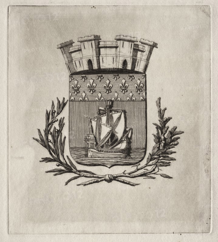 Etchings of Paris:  The Symbolical Arms of the City of Paris, 1854. Charles Meryon (French, 1821-1868). Etching