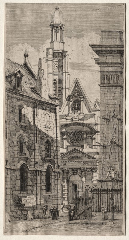 Etchings of Paris:  Church of St. Stephen of the Mount, 1852. Charles Meryon (French, 1821-1868). Etching
