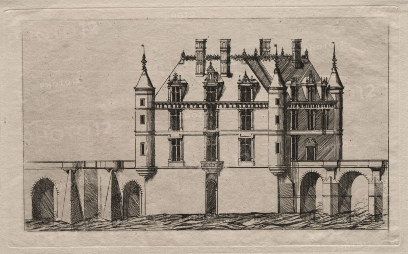 The Chateau of Chenonceau, 1856. Charles Meryon (French, 1821-1868). Etching