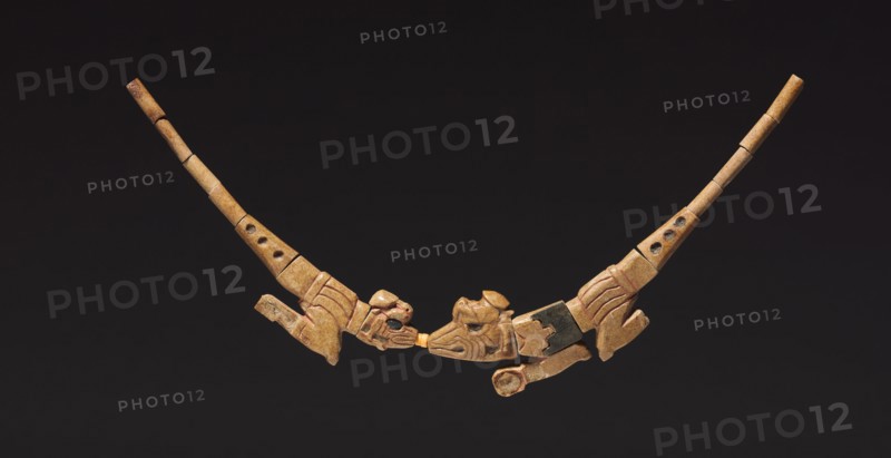 Necklace with Lizards, 550-800. Peru, Moche, 6th-9th Century. Stone; overall: 3.6 x 23.8 cm (1 7/16 x 9 3/8 in.).