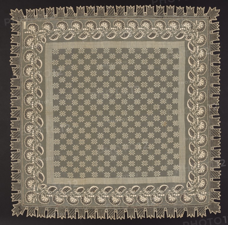 Square, 1800s. India, 19th century. Dukka muslin, woven and embroidered; overall: 94 x 93 cm (37 x 36 5/8 in.).